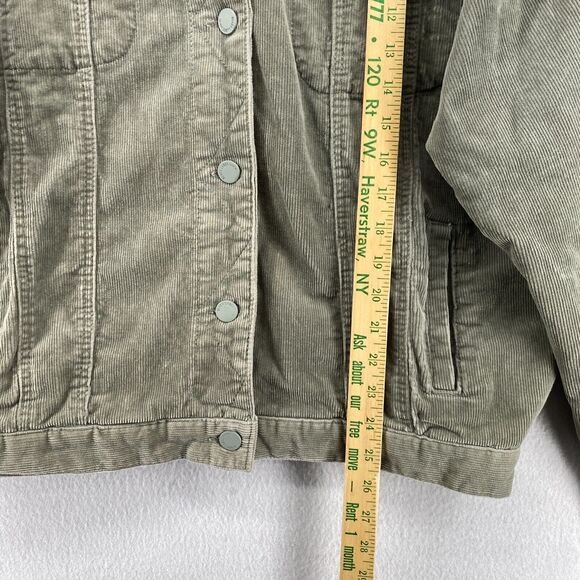 BLACK LABEL C'EST TOI Jacket Womens L Corduroy Trucker Button Front Stretch Gray - Picture 13 of 14